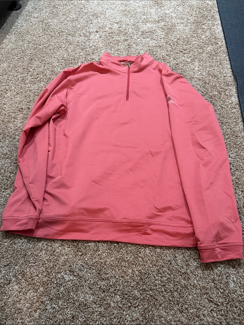 Peter Millar Coral Pink Half-Zip Performance Pullover